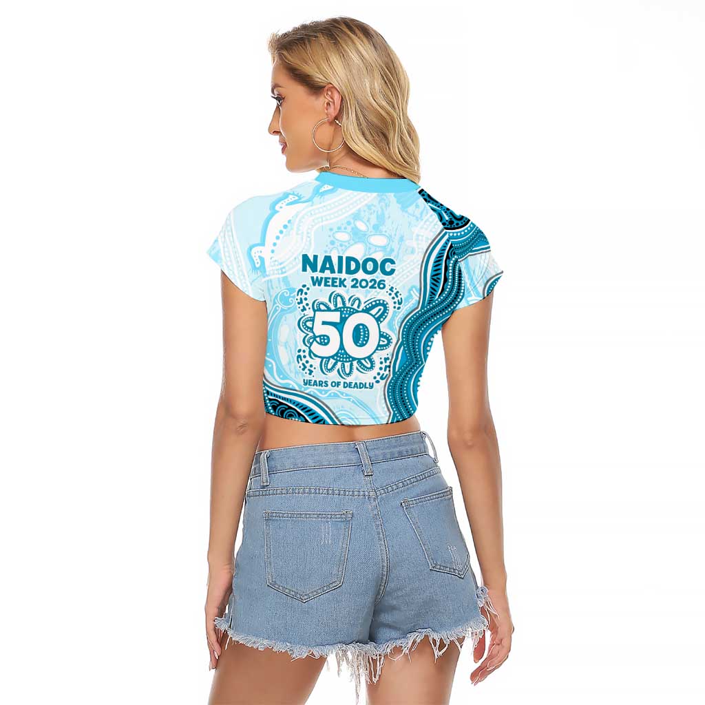 Cronulla Sharks NAIDOC Week 2026 Raglan Cropped T Shirt First Nations of Australia Aboriginal Mascot Rugby
