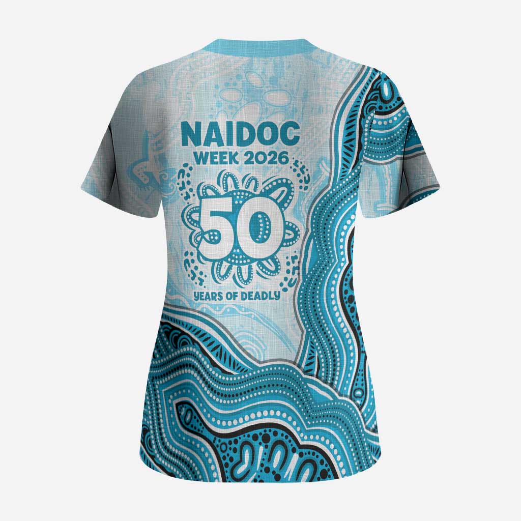 Cronulla Sharks NAIDOC Week 2026 Scrub Top First Nations of Australia Aboriginal Mascot Rugby