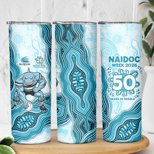 Cronulla Sharks NAIDOC Week 2026 Skinny Tumbler First Nations of Australia Aboriginal Mascot Rugby