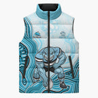 Cronulla Sharks NAIDOC Week 2026 Sleeveless Puffer Jacket First Nations of Australia Aboriginal Mascot Rugby
