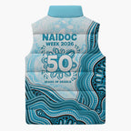Cronulla Sharks NAIDOC Week 2026 Sleeveless Puffer Jacket First Nations of Australia Aboriginal Mascot Rugby