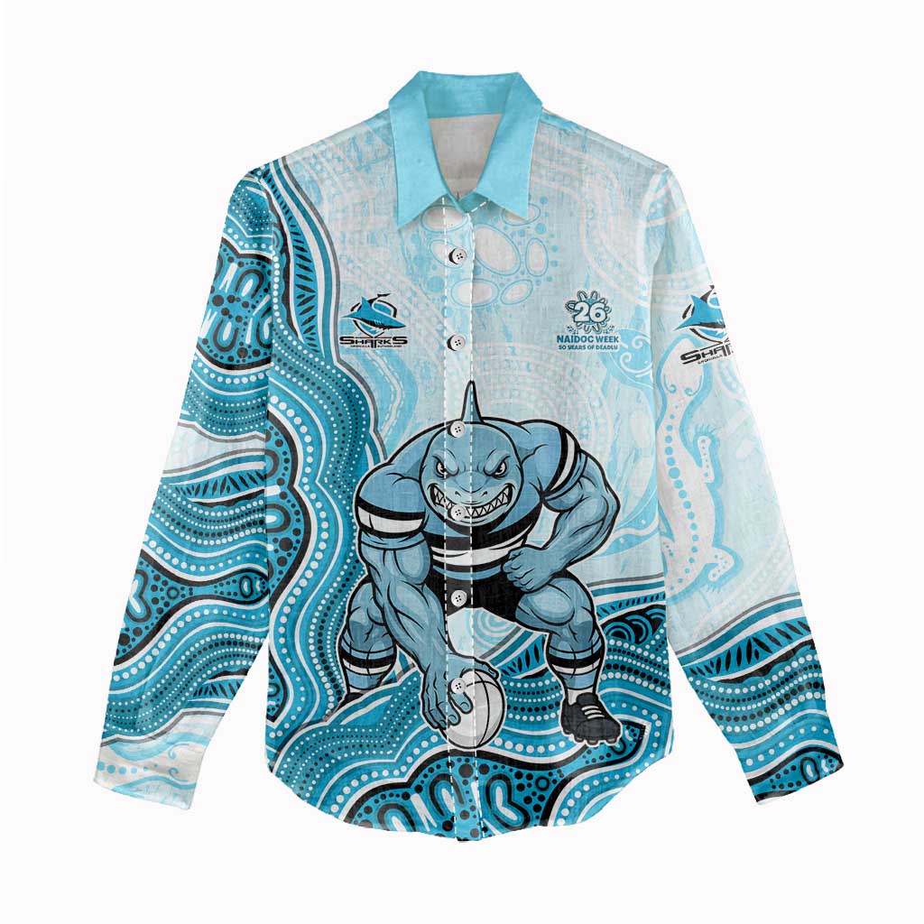 Cronulla Sharks NAIDOC Week 2026 Women Casual Shirt First Nations of Australia Aboriginal Mascot Rugby