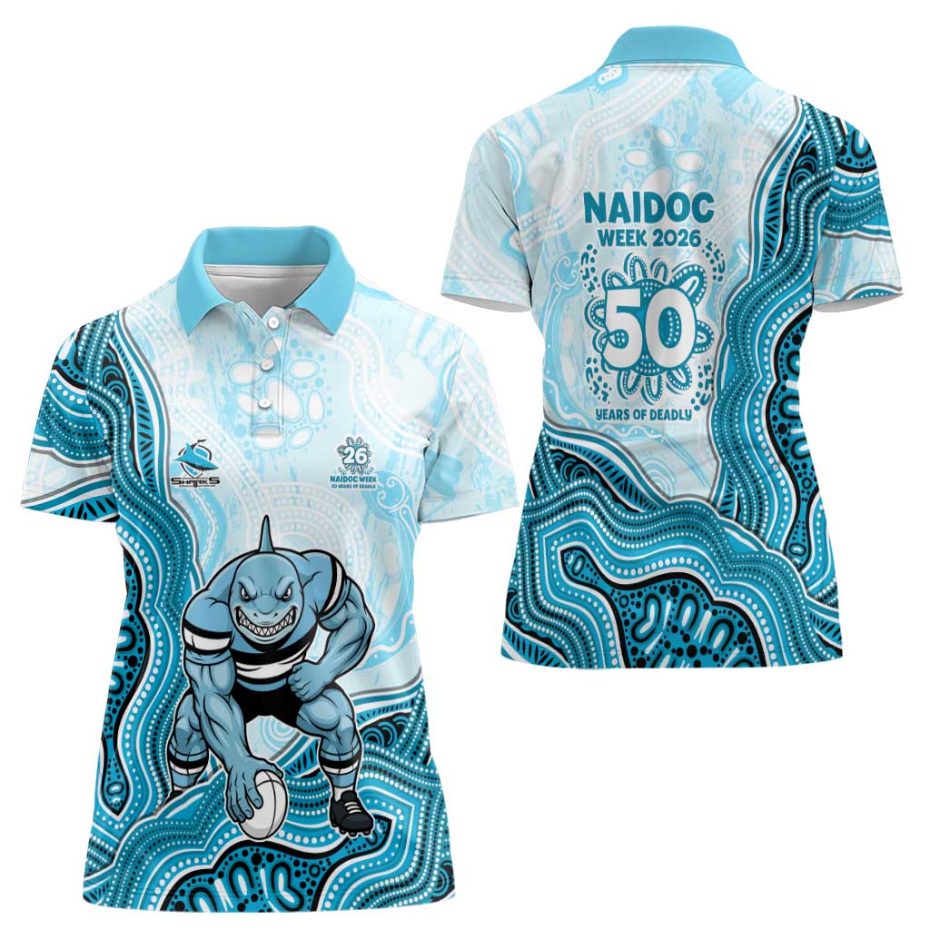 Cronulla Sharks NAIDOC Week 2026 Women Polo Shirt First Nations of Australia Aboriginal Mascot Rugby