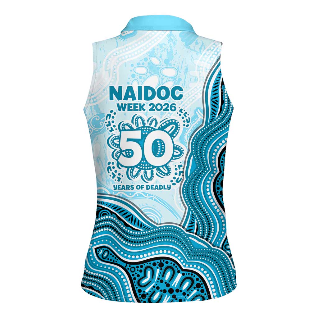 Cronulla Sharks NAIDOC Week 2026 Women Sleeveless Polo Shirt First Nations of Australia Aboriginal Mascot Rugby