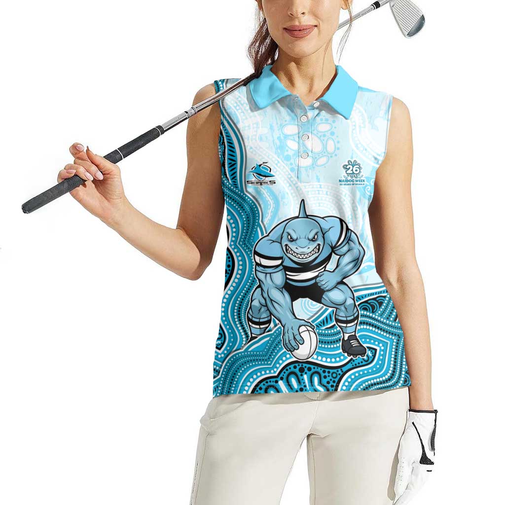 Cronulla Sharks NAIDOC Week 2026 Women Sleeveless Polo Shirt First Nations of Australia Aboriginal Mascot Rugby