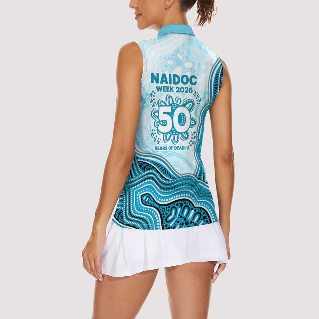Cronulla Sharks NAIDOC Week 2026 Women Sleeveless Polo Shirt First Nations of Australia Aboriginal Mascot Rugby