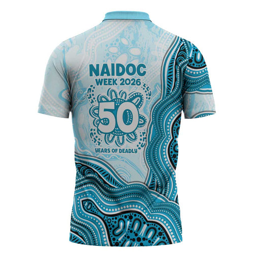 Cronulla Sharks NAIDOC Week 2026 Zipper Polo Shirt First Nations of Australia Aboriginal Mascot Rugby
