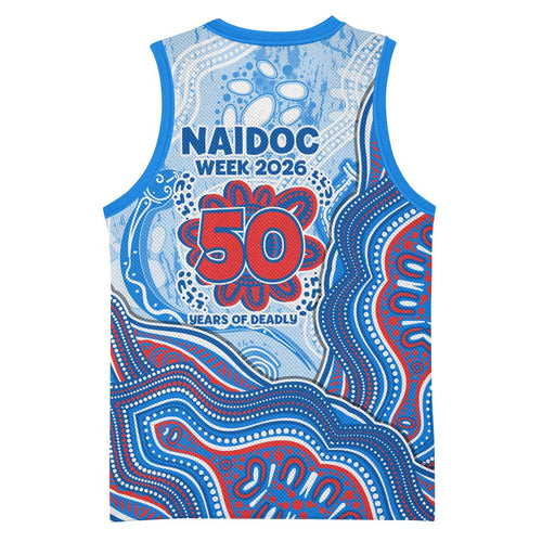 Newcastle Knights NAIDOC Week 2026 Basketball Jersey First Nations of Australia Aboriginal Mascot Rugby
