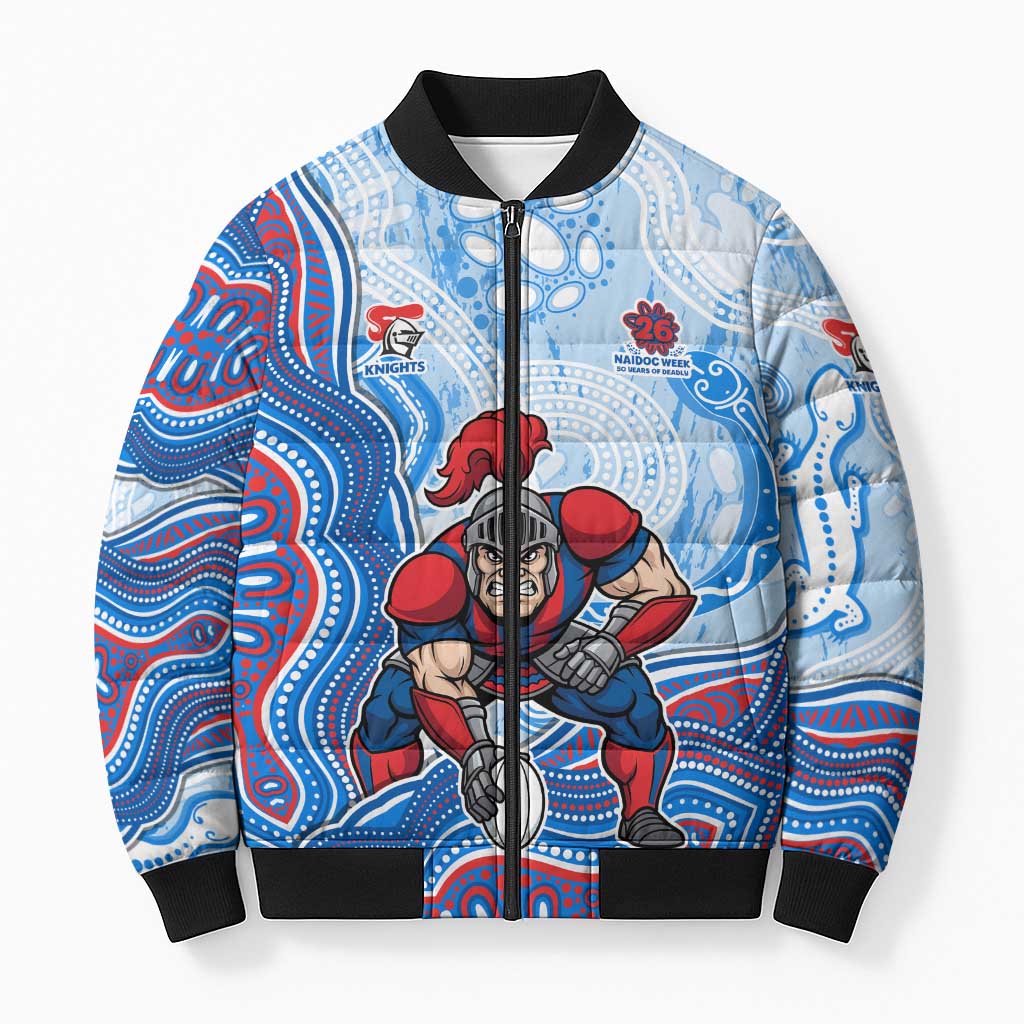 Newcastle Knights NAIDOC Week 2026 Bomber Puffer Jacket First Nations of Australia Aboriginal Mascot Rugby