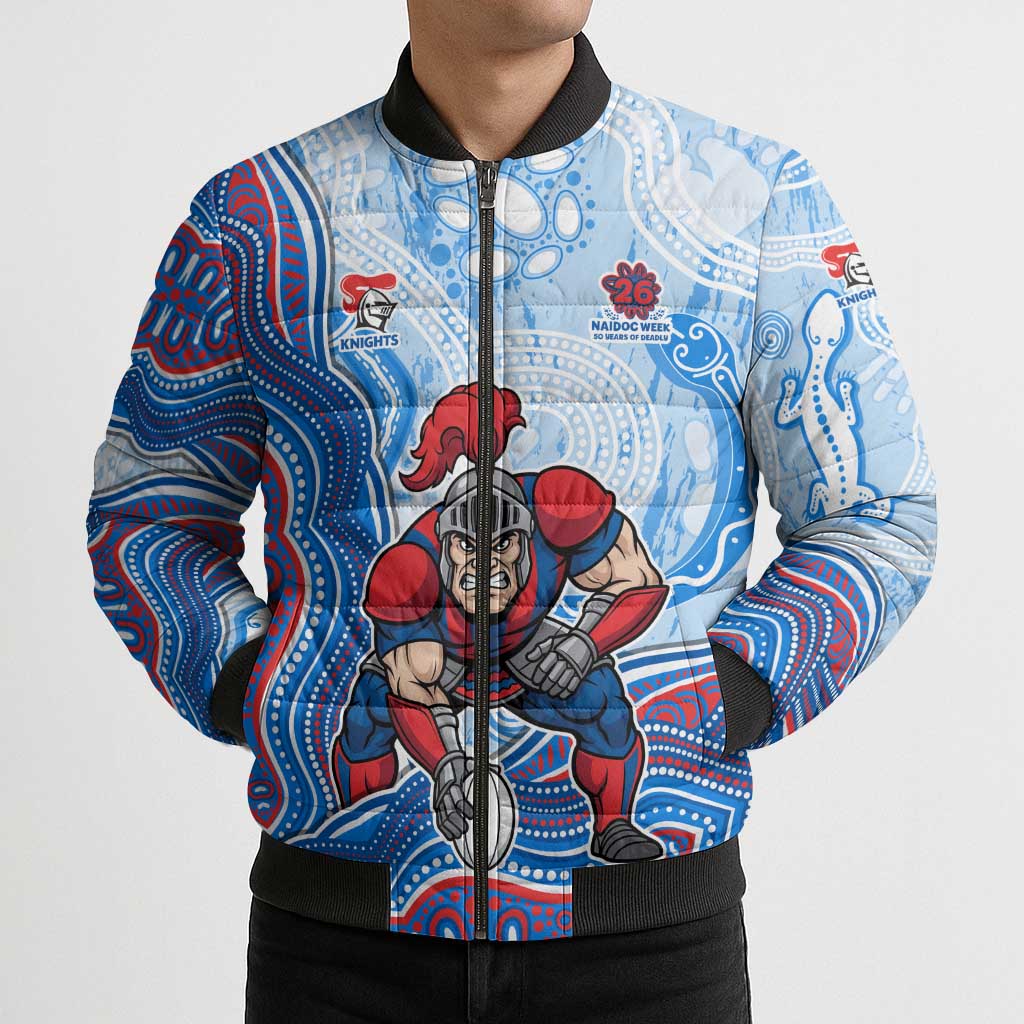 Newcastle Knights NAIDOC Week 2026 Bomber Puffer Jacket First Nations of Australia Aboriginal Mascot Rugby