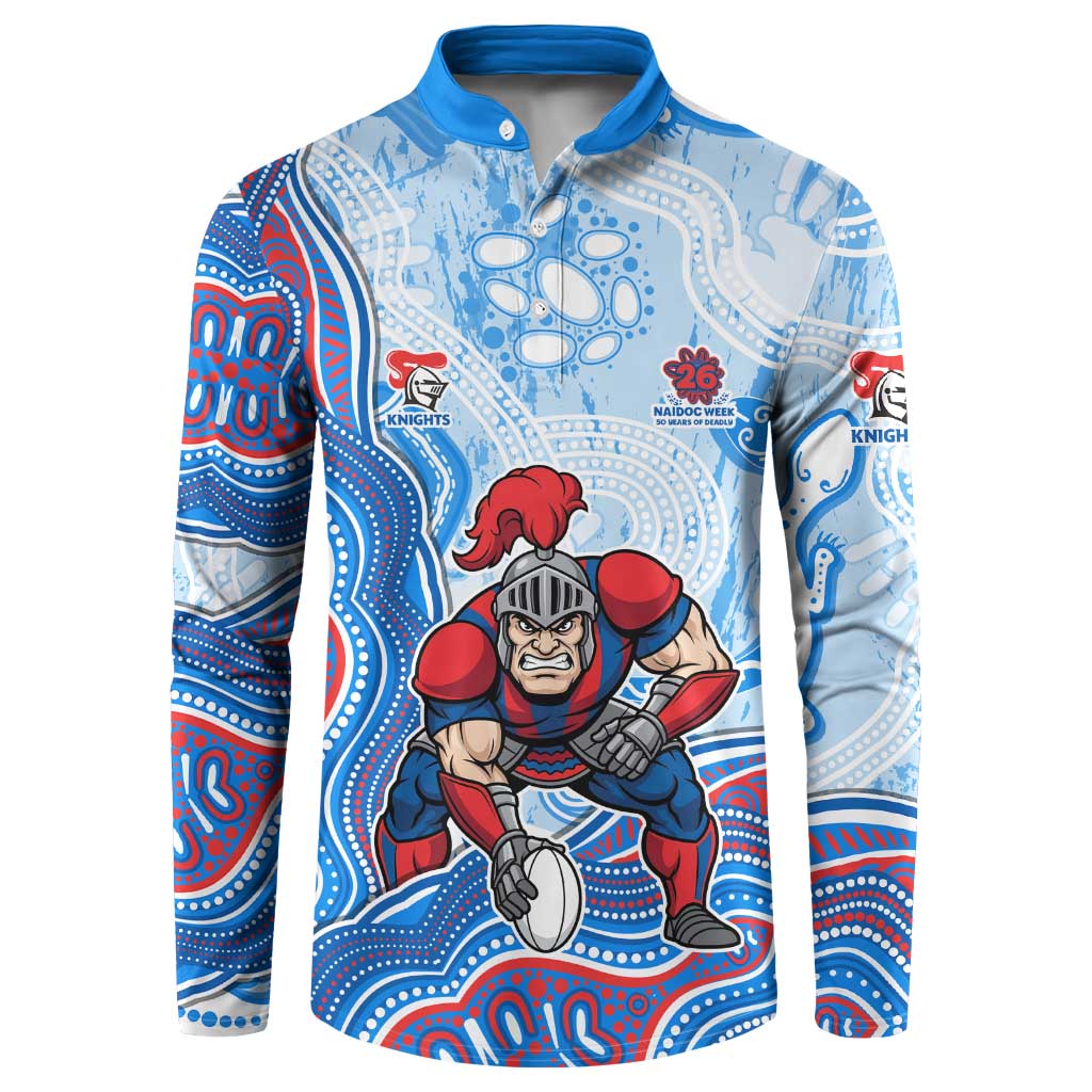 Newcastle Knights NAIDOC Week 2026 Button Sweatshirt First Nations of Australia Aboriginal Mascot Rugby
