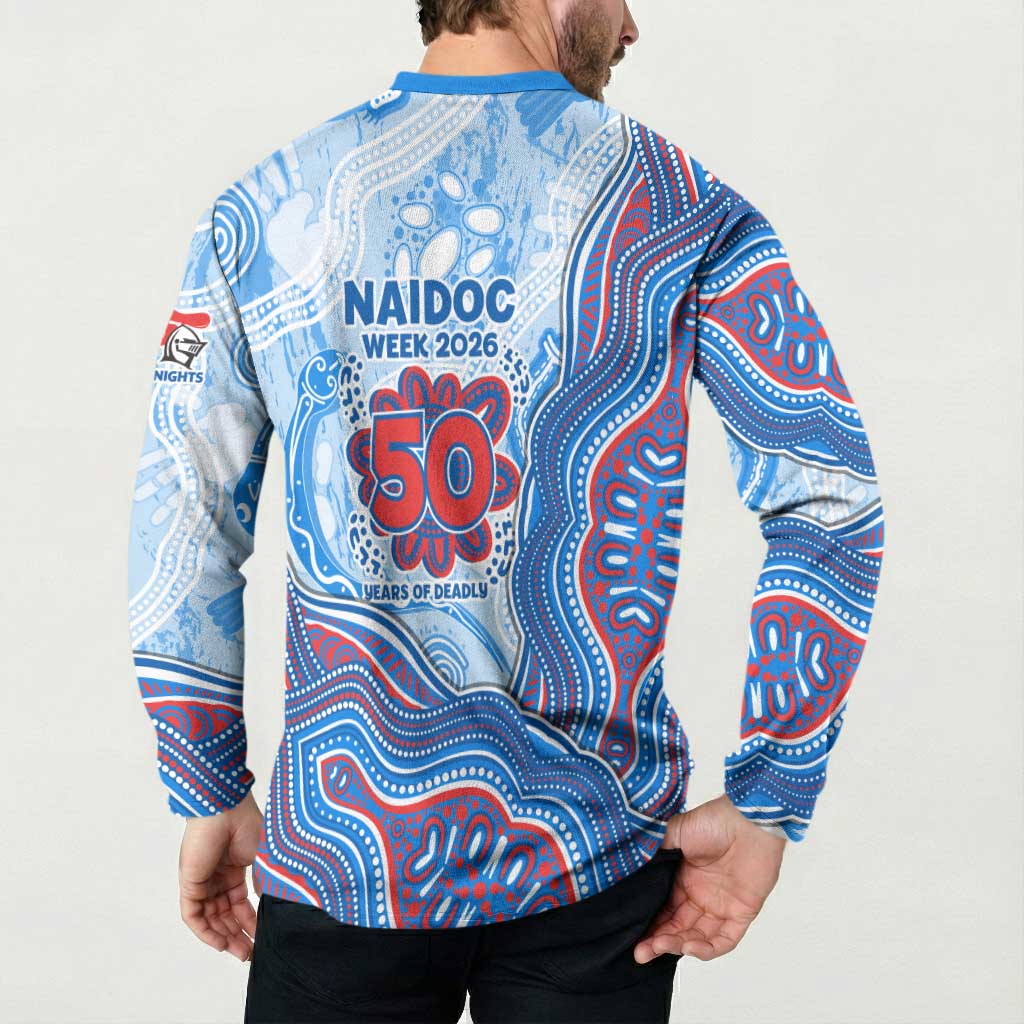 Newcastle Knights NAIDOC Week 2026 Button Sweatshirt First Nations of Australia Aboriginal Mascot Rugby
