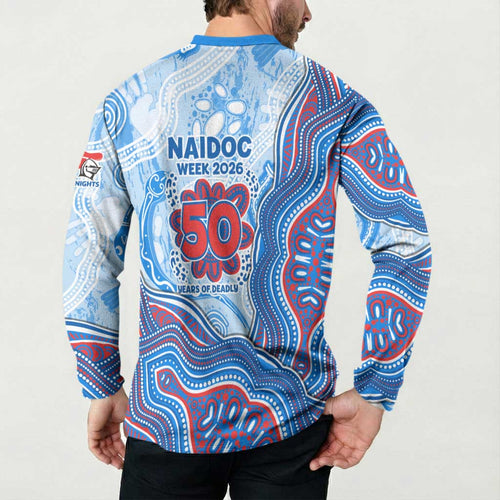 Newcastle Knights NAIDOC Week 2026 Button Sweatshirt First Nations of Australia Aboriginal Mascot Rugby