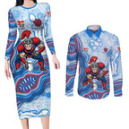 Newcastle Knights NAIDOC Week 2026 Couples Matching Long Sleeve Bodycon Dress and Long Sleeve Button Shirt First Nations of Australia Aboriginal Mascot Rugby