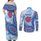 Newcastle Knights NAIDOC Week 2026 Couples Matching Off Shoulder Maxi Dress and Long Sleeve Button Shirt First Nations of Australia Aboriginal Mascot Rugby