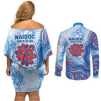 Newcastle Knights NAIDOC Week 2026 Couples Matching Off Shoulder Short Dress and Long Sleeve Button Shirt First Nations of Australia Aboriginal Mascot Rugby