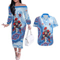Newcastle Knights NAIDOC Week 2026 Couples Matching Off The Shoulder Long Sleeve Dress and Hawaiian Shirt First Nations of Australia Aboriginal Mascot Rugby