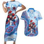 Newcastle Knights NAIDOC Week 2026 Couples Matching Short Sleeve Bodycon Dress and Hawaiian Shirt First Nations of Australia Aboriginal Mascot Rugby