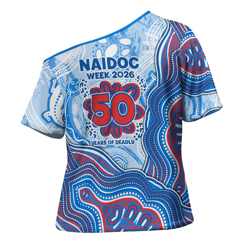 Newcastle Knights NAIDOC Week 2026 Cross Shoulder Shirt First Nations of Australia Aboriginal Mascot Rugby