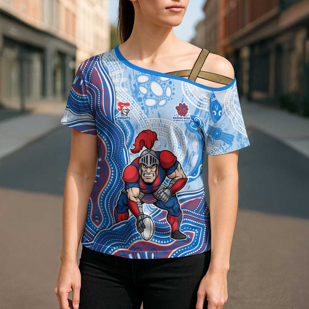 Newcastle Knights NAIDOC Week 2026 Cross Shoulder Shirt First Nations of Australia Aboriginal Mascot Rugby