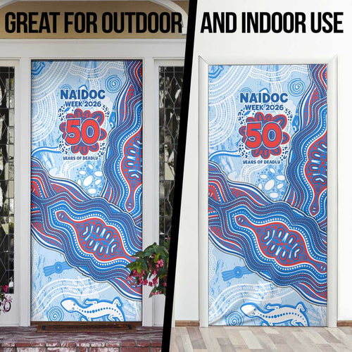 Newcastle Knights NAIDOC Week 2026 Door Cover First Nations of Australia Aboriginal Mascot Rugby