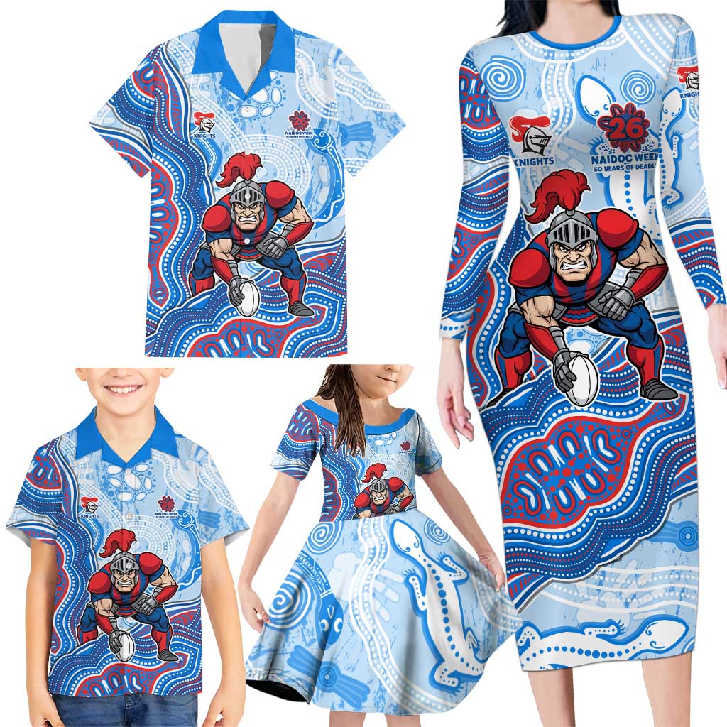 Newcastle Knights NAIDOC Week 2026 Family Matching Long Sleeve Bodycon Dress and Hawaiian Shirt First Nations of Australia Aboriginal Mascot Rugby