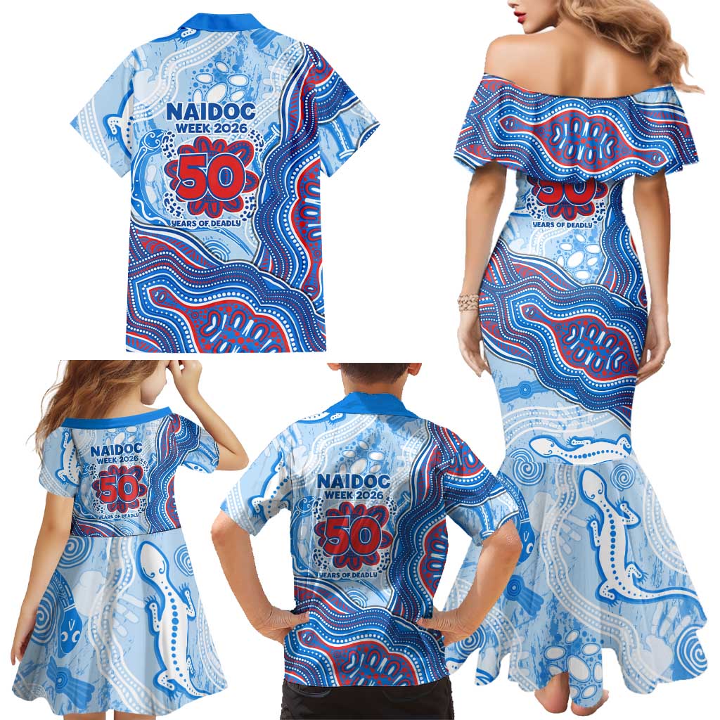 Newcastle Knights NAIDOC Week 2026 Family Matching Mermaid Dress and Hawaiian Shirt First Nations of Australia Aboriginal Mascot Rugby