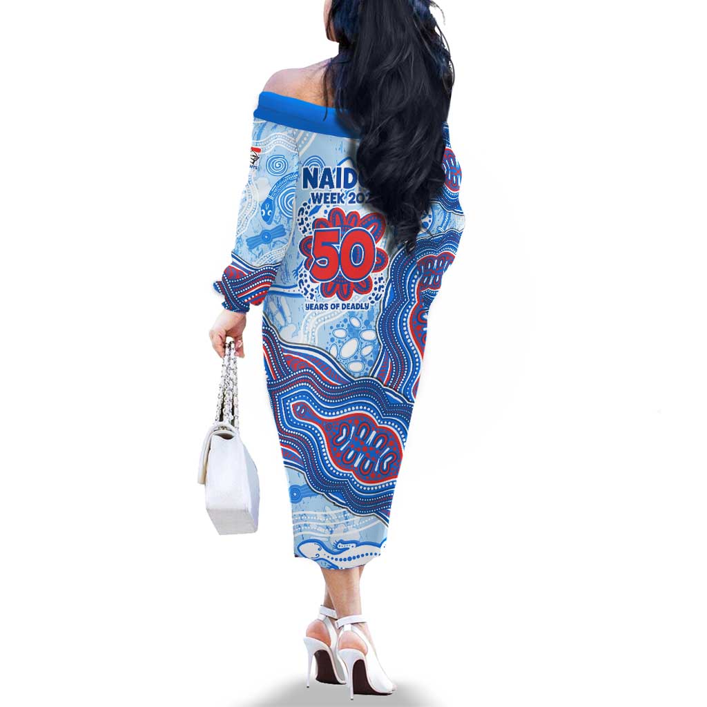 Newcastle Knights NAIDOC Week 2026 Family Matching Off The Shoulder Long Sleeve Dress and Hawaiian Shirt First Nations of Australia Aboriginal Mascot Rugby