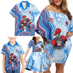 Newcastle Knights NAIDOC Week 2026 Family Matching Off Shoulder Short Dress and Hawaiian Shirt First Nations of Australia Aboriginal Mascot Rugby