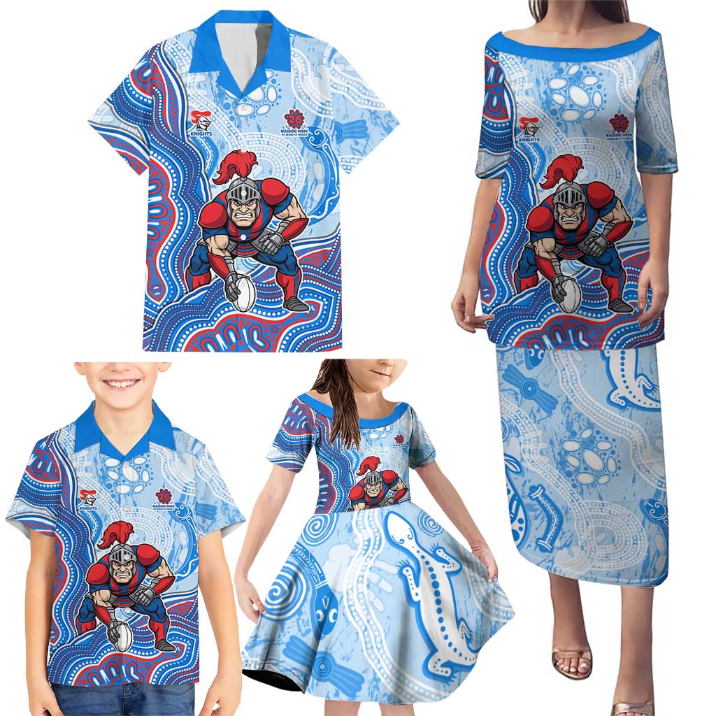 Newcastle Knights NAIDOC Week 2026 Family Matching Puletasi and Hawaiian Shirt First Nations of Australia Aboriginal Mascot Rugby