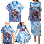 Newcastle Knights NAIDOC Week 2026 Family Matching Puletasi and Hawaiian Shirt First Nations of Australia Aboriginal Mascot Rugby