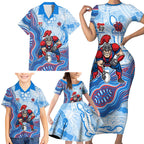 Newcastle Knights NAIDOC Week 2026 Family Matching Short Sleeve Bodycon Dress and Hawaiian Shirt First Nations of Australia Aboriginal Mascot Rugby