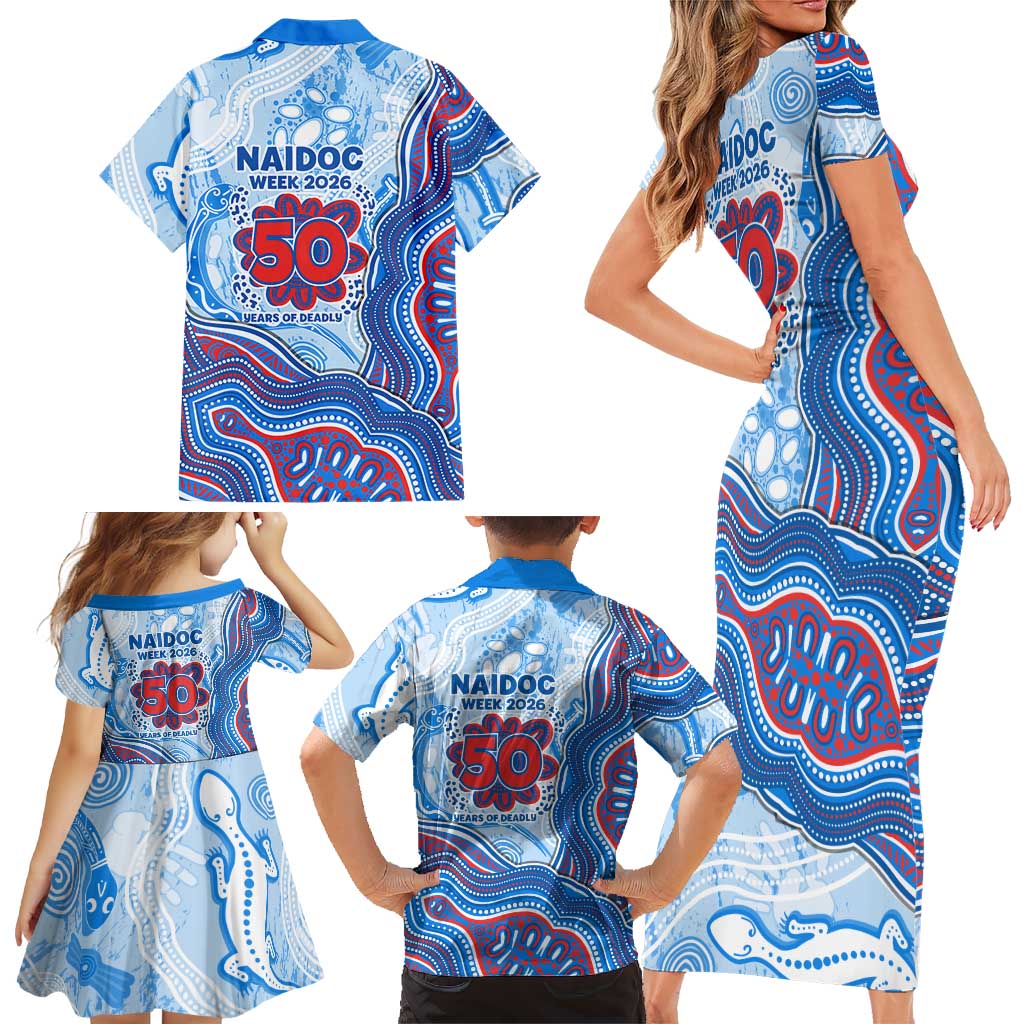 Newcastle Knights NAIDOC Week 2026 Family Matching Short Sleeve Bodycon Dress and Hawaiian Shirt First Nations of Australia Aboriginal Mascot Rugby