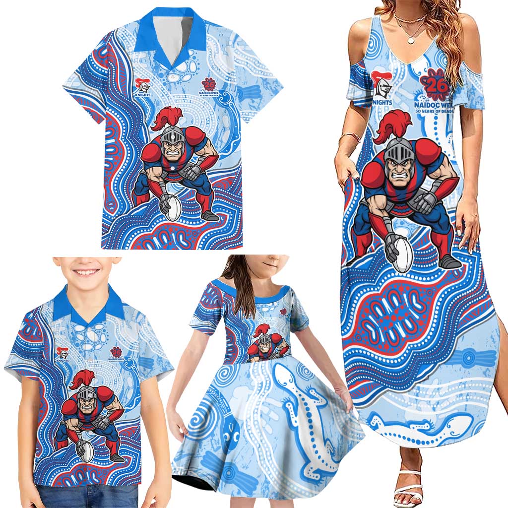 Newcastle Knights NAIDOC Week 2026 Family Matching Summer Maxi Dress and Hawaiian Shirt First Nations of Australia Aboriginal Mascot Rugby