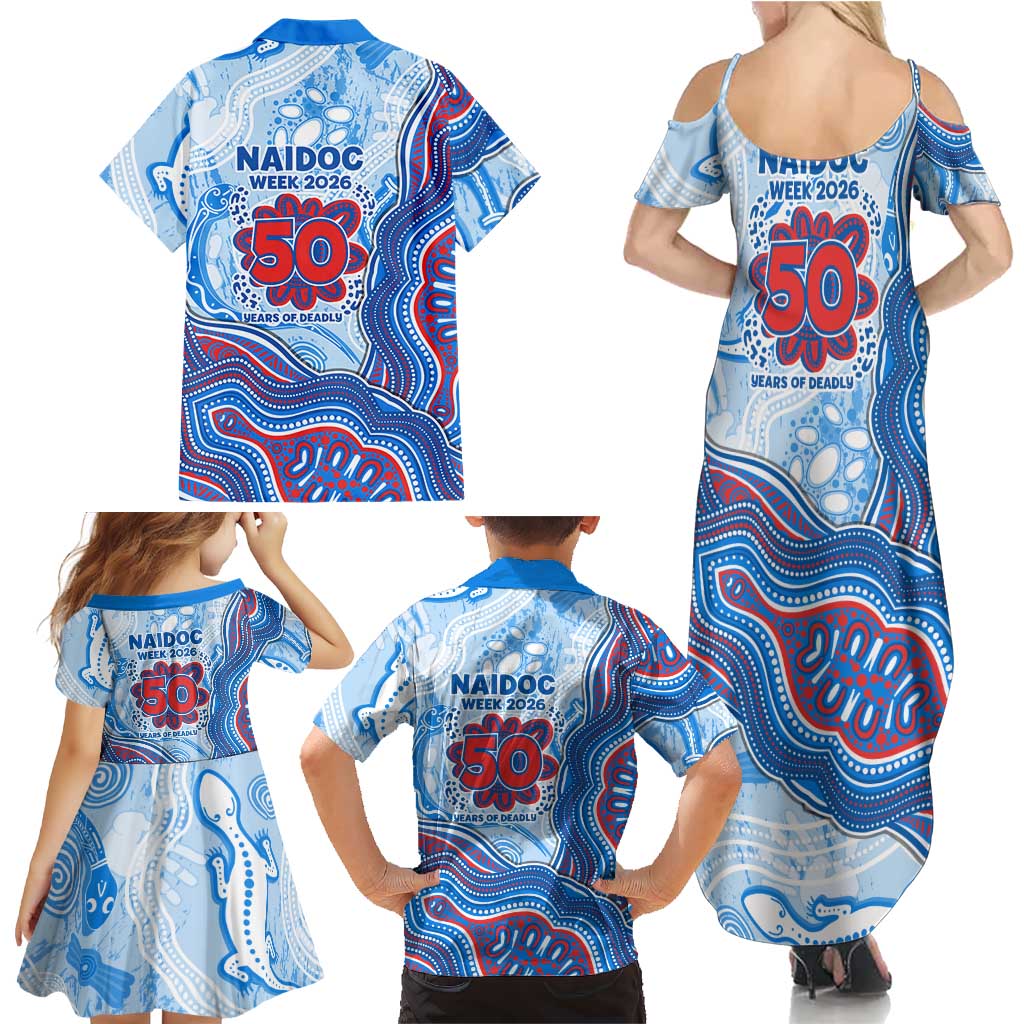 Newcastle Knights NAIDOC Week 2026 Family Matching Summer Maxi Dress and Hawaiian Shirt First Nations of Australia Aboriginal Mascot Rugby