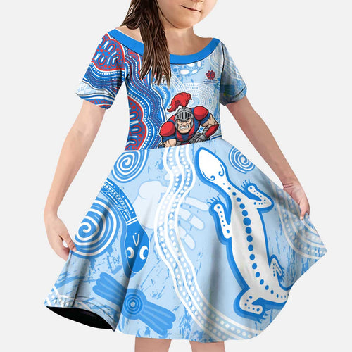 Newcastle Knights NAIDOC Week 2026 Kid Short Sleeve Dress First Nations of Australia Aboriginal Mascot Rugby