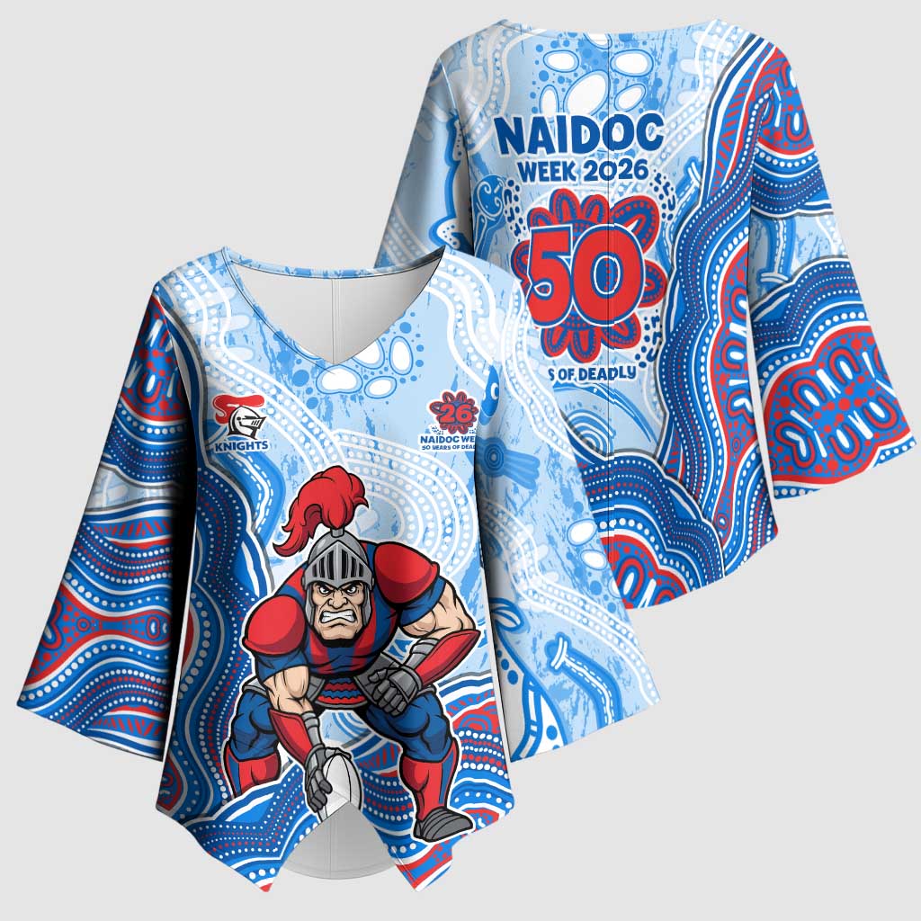 Newcastle Knights NAIDOC Week 2026 Kimono Sleeve Blouse First Nations of Australia Aboriginal Mascot Rugby