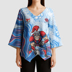 Newcastle Knights NAIDOC Week 2026 Kimono Sleeve Blouse First Nations of Australia Aboriginal Mascot Rugby