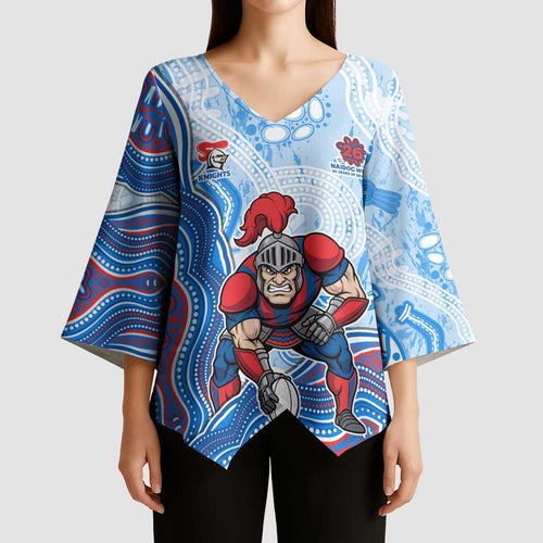 Newcastle Knights NAIDOC Week 2026 Kimono Sleeve Blouse First Nations of Australia Aboriginal Mascot Rugby