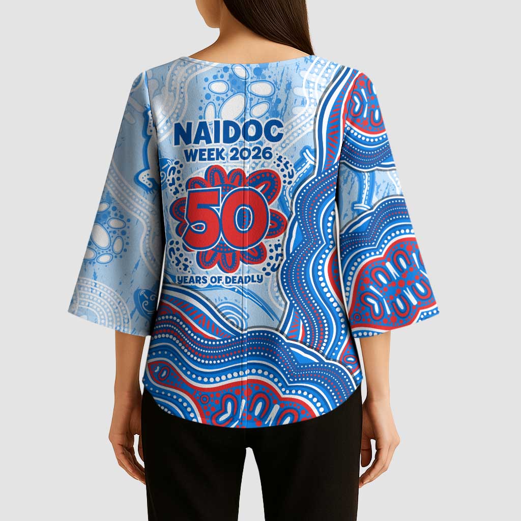 Newcastle Knights NAIDOC Week 2026 Kimono Sleeve Blouse First Nations of Australia Aboriginal Mascot Rugby