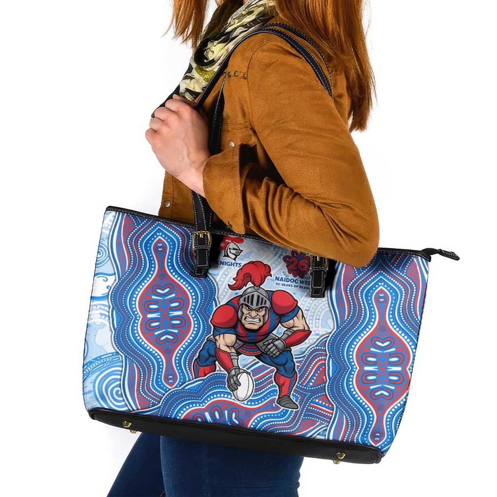 Newcastle Knights NAIDOC Week 2026 Leather Tote Bag First Nations of Australia Aboriginal Mascot Rugby