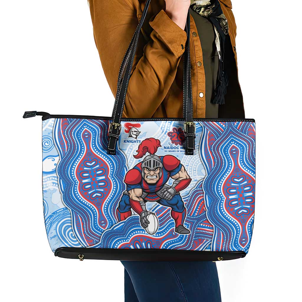 Newcastle Knights NAIDOC Week 2026 Leather Tote Bag First Nations of Australia Aboriginal Mascot Rugby