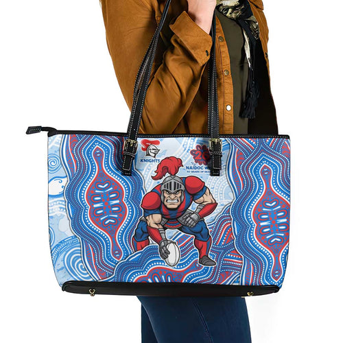 Newcastle Knights NAIDOC Week 2026 Leather Tote Bag First Nations of Australia Aboriginal Mascot Rugby