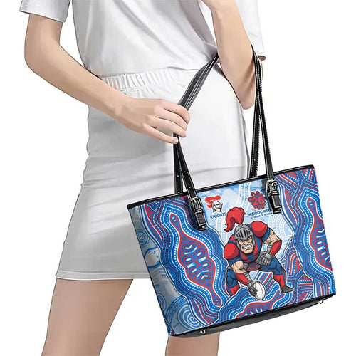 Newcastle Knights NAIDOC Week 2026 Leather Tote Bag First Nations of Australia Aboriginal Mascot Rugby