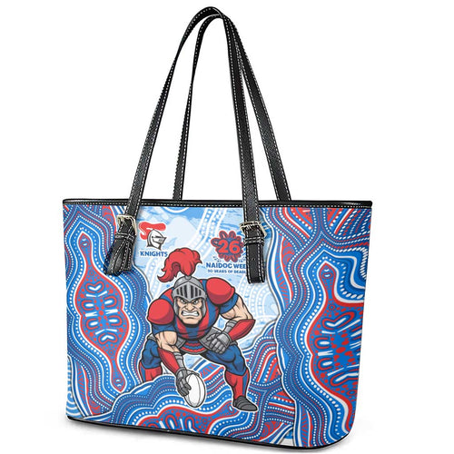 Newcastle Knights NAIDOC Week 2026 Leather Tote Bag First Nations of Australia Aboriginal Mascot Rugby