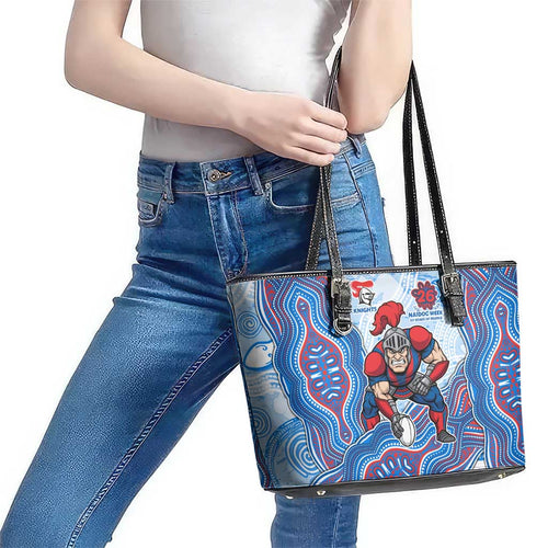 Newcastle Knights NAIDOC Week 2026 Leather Tote Bag First Nations of Australia Aboriginal Mascot Rugby