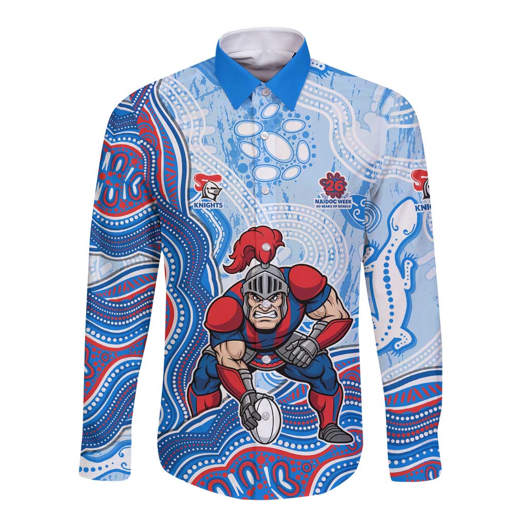 Newcastle Knights NAIDOC Week 2026 Long Sleeve Button Shirt First Nations of Australia Aboriginal Mascot Rugby
