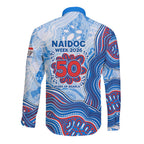Newcastle Knights NAIDOC Week 2026 Long Sleeve Button Shirt First Nations of Australia Aboriginal Mascot Rugby