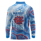Newcastle Knights NAIDOC Week 2026 Long Sleeve Polo Shirt First Nations of Australia Aboriginal Mascot Rugby