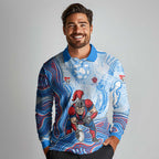 Newcastle Knights NAIDOC Week 2026 Long Sleeve Polo Shirt First Nations of Australia Aboriginal Mascot Rugby